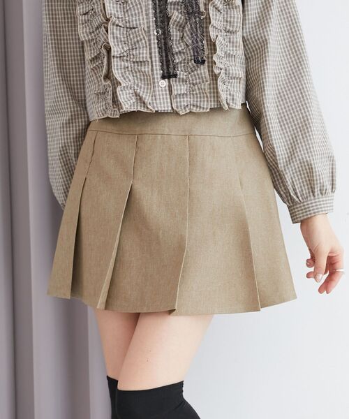 MAJESTIC LEGON（マジェスティックレゴン）の「プリーツミニスカパン（スカート・レディース・グレー/ベージュ/ブラック・MEDIUM）」の20枚目の写真