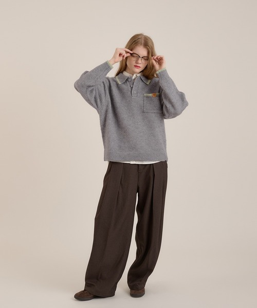 MUHET（ミュエータ）の「２タックスラックスパンツ（スラックス・メンズ・チャコールグレー/ブラウン・SMALL/MEDIUM/LARGE）」の10枚目の写真