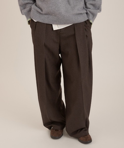 MUHET（ミュエータ）の「２タックスラックスパンツ（スラックス・メンズ・チャコールグレー/ブラウン・SMALL/MEDIUM/LARGE）」の7枚目の写真