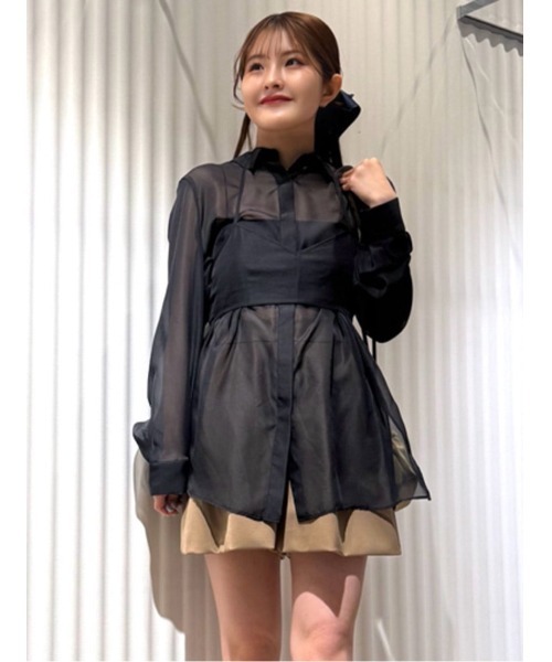 snidel ビスチェ　新品 スナイデル SNIDEL ビスチェレイヤードロゴTシャツ （LBLU