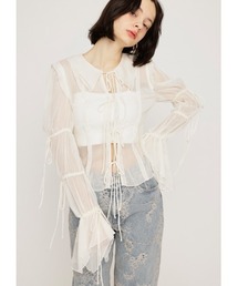 SLY | 【2025SS】BLEEDING SHEER DUMPLING BL ブリーディング シアー ダンプリング ブラウス(シャツ/ブラウス)