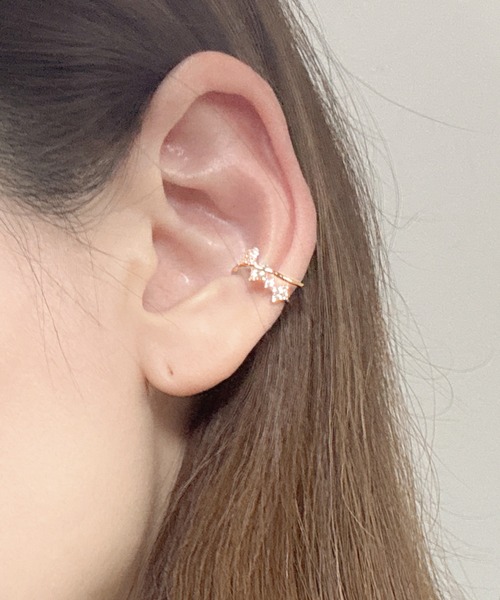 CALIFORNIA OUTFITTERS（カリフォルニア アウトフィッターズ）の「3-1C9 ミニ クロスデザイン ラインストーン イヤーカフ【LULKA-ルールカ-】（イヤーカフ・レディース・ゴールド/シルバー/ピンクゴールド・ONESIZE）」の8枚目の写真