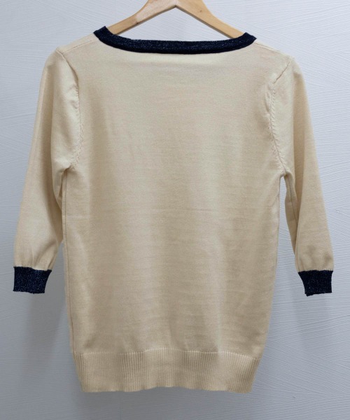 Miniministore(ミニミニストア)の「レディース 7分袖首リボンニットセーター(ニット/セーター・レディース・ブルーグリーン/ピンク/ベージュ・FREE)」の13枚目の写真