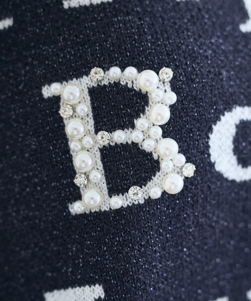 SMILE LAND(スマイルランド)の「<大きいサイズ>パール調ビジュー付ロゴラメ入ニット【OtonaSMILE】(ニット/セーター・レディース・オフホワイト/ネイビー・4L/5L/LL/3L/L)」の16枚目の写真