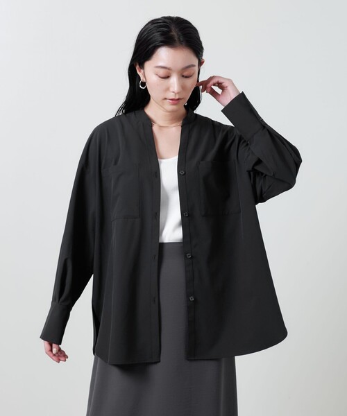 MARW UNITED ARROWS＞タック スキッパーシャツ ‐UVカット