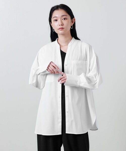 MARW UNITED ARROWS(マルゥ ユナイテッドアローズ)の「<MARW UNITED ARROWS>タック スキッパーシャツ ‐UVカット‐(シャツ/ブラウス・レディース・クリーム/ホワイト/ブラック・FREE)」の6枚目の写真