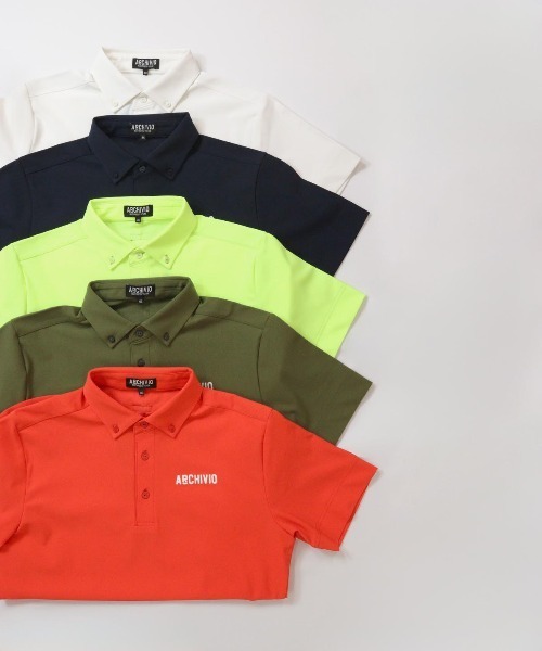 archivio(アルチビオ)の「<MENS>UV速乾刺繍ポロシャツ(ポロシャツ・メンズ・ホワイト/オレンジ/ネイビー/イエロー/カーキ・M/L/LL)」の8枚目の写真