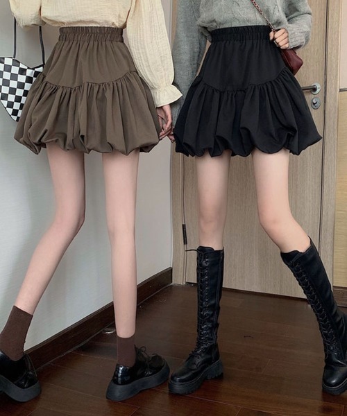 sevens（セブンズ）の「【sevens】SK バルーンミニスカート（スカート・レディース・ブラック/ブラウン・FREE）」の5枚目の写真