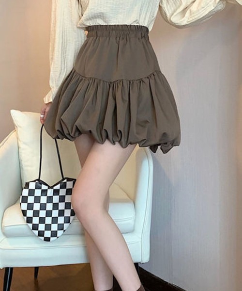 sevens（セブンズ）の「【sevens】SK バルーンミニスカート（スカート・レディース・ブラック/ブラウン・FREE）」の12枚目の写真