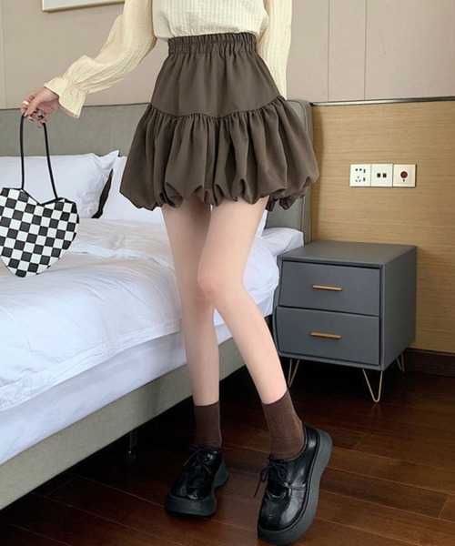 sevens（セブンズ）の「【sevens】SK バルーンミニスカート（スカート・レディース・ブラック/ブラウン・FREE）」の13枚目の写真