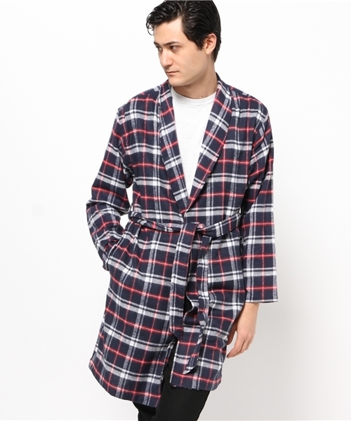 SEVENDAYS=SUNDAY（セブンデイズサンデイ）の「チェックガウン（ピーコート・メンズ・グリーン/グレー/ブルー・LARGE/MEDIUM）」の3枚目の写真