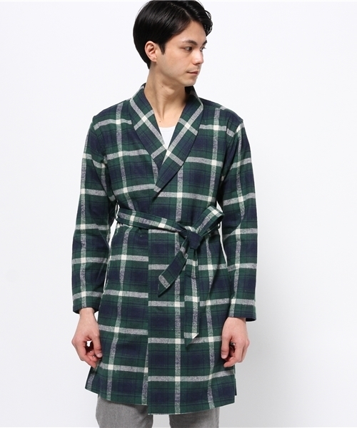 SEVENDAYS=SUNDAY（セブンデイズサンデイ）の「チェックガウン（ピーコート・メンズ・グリーン/グレー/ブルー・LARGE/MEDIUM）」の2枚目の写真