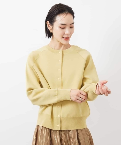 MICHEL KLEIN（ミッシェル・クラン）の「［2WAY］ニットカーディガン（ニット/セーター・レディース・クリーム/ネイビー/ホワイト・38）」の4枚目の写真