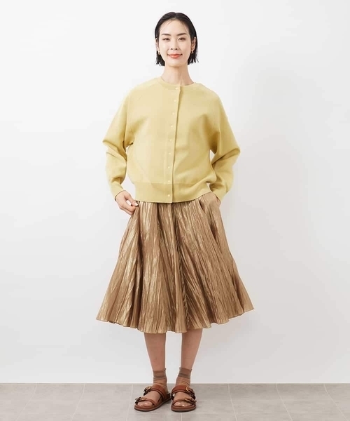 MICHEL KLEIN（ミッシェル・クラン）の「［2WAY］ニットカーディガン（ニット/セーター・レディース・クリーム/ネイビー/ホワイト・38）」の5枚目の写真