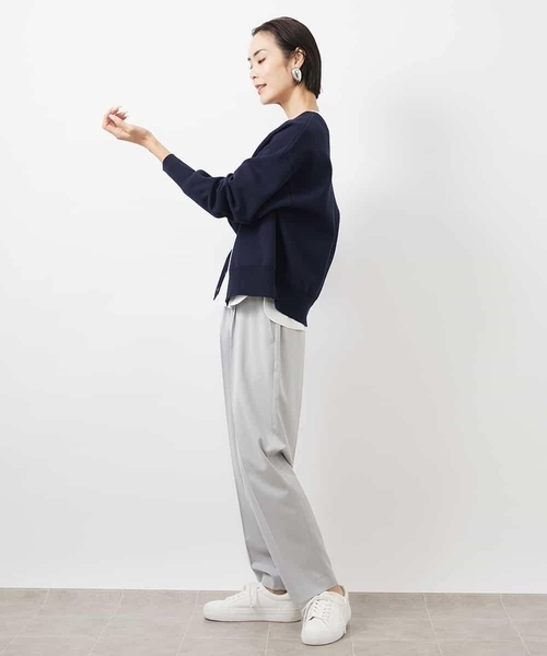 MICHEL KLEIN（ミッシェル・クラン）の「［2WAY］ニットカーディガン（ニット/セーター・レディース・クリーム/ネイビー/ホワイト・38）」の14枚目の写真