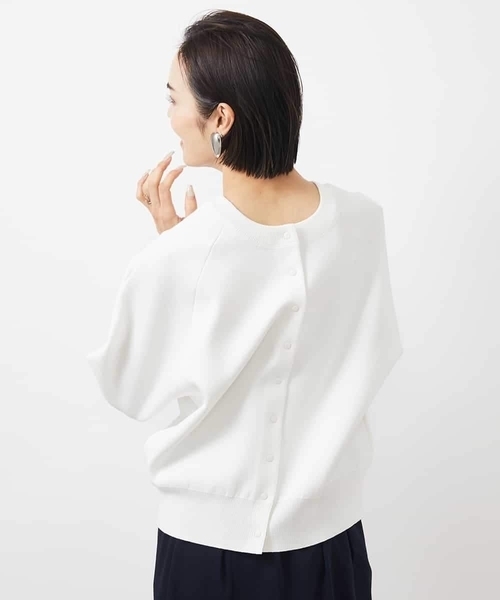 MICHEL KLEIN（ミッシェル・クラン）の「［2WAY］ニットカーディガン（ニット/セーター・レディース・クリーム/ネイビー/ホワイト・38）」の22枚目の写真