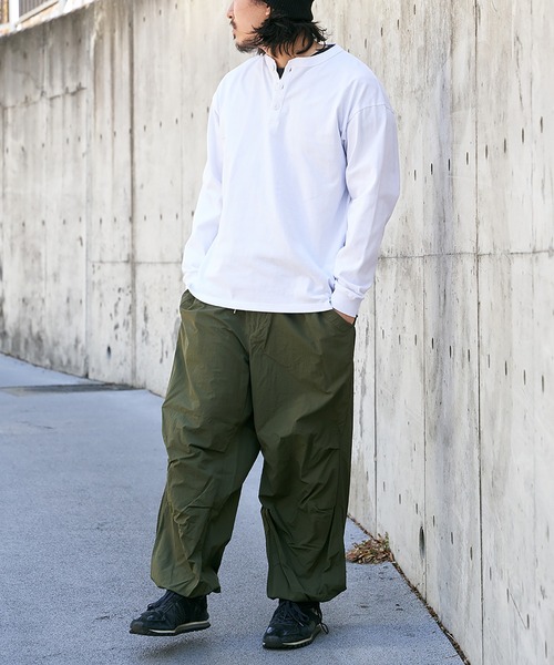 Goodwear（グッドウェア）の「【Goodwear】ヘンリーネックBIGロンT（Tシャツ/カットソー・メンズ・チャコール/オフホワイト/グレー/ネイビー/ブラック/ピンク・LL/S/L/M）」の13枚目の写真