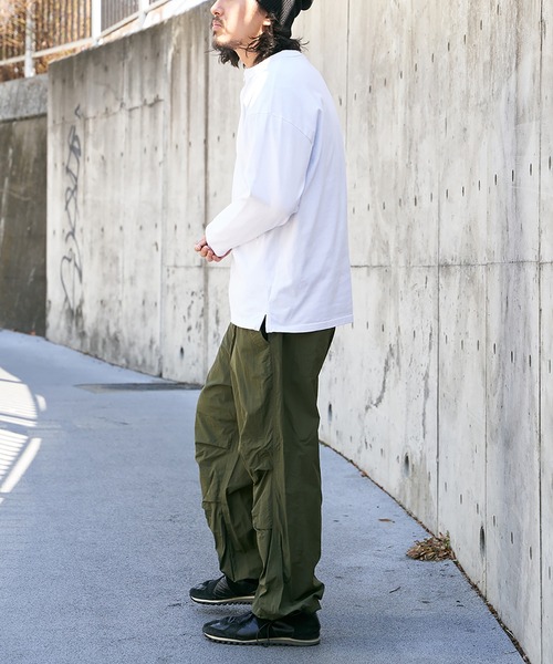 Goodwear（グッドウェア）の「【Goodwear】ヘンリーネックBIGロンT（Tシャツ/カットソー・メンズ・チャコール/オフホワイト/グレー/ネイビー/ブラック/ピンク・LL/S/L/M）」の11枚目の写真