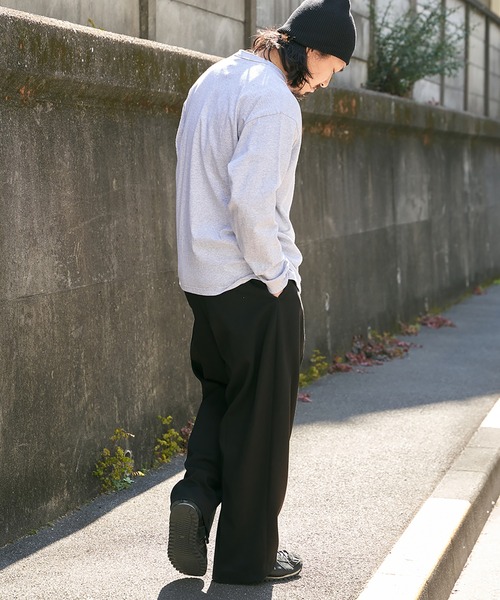 Goodwear（グッドウェア）の「【Goodwear】ヘンリーネックBIGロンT（Tシャツ/カットソー・メンズ・チャコール/オフホワイト/グレー/ネイビー/ブラック/ピンク・LL/S/L/M）」の19枚目の写真