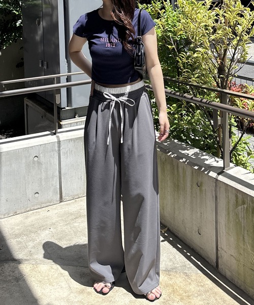 GeeRA(ジーラ)の「【4サイズ展開】夏にぴったり。ダブルウエストイージーワイドパンツ(スラックス・レディース・グレー/ブラック・LARGE/X-LARGE/MEDIUM/SMALL)」の21枚目の写真