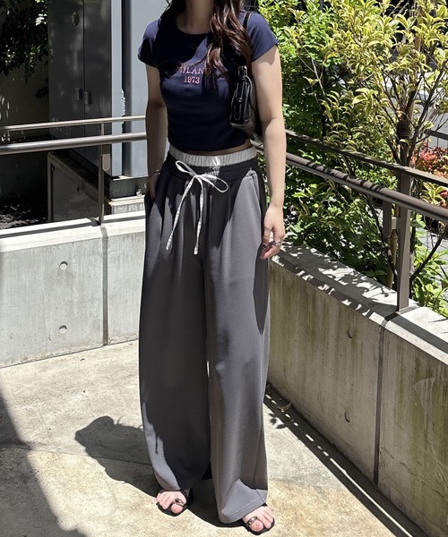 GeeRA(ジーラ)の「【4サイズ展開】夏にぴったり。ダブルウエストイージーワイドパンツ(スラックス・レディース・グレー/ブラック・LARGE/X-LARGE/MEDIUM/SMALL)」の22枚目の写真