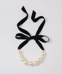 LA BELLE ETUDE（ラベルエチュード）の「BIGパールベロアリボンネックレス（ネックレス）」