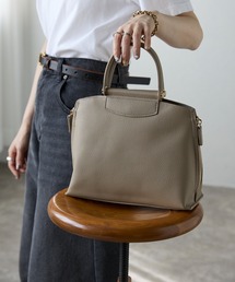 【グッシオレザー】牛革バーハンドルミニトートバッグ 2WAY