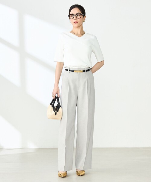 NOLLEY’S Sophi(ノーリーズソフィ)の「《セットアップ対応》ウォッシャブルライトドライシャンブレーワイドパンツ(その他パンツ・レディース・ライトグレー/ネイビー/サックスブルー・34/36/38)」の10枚目の写真