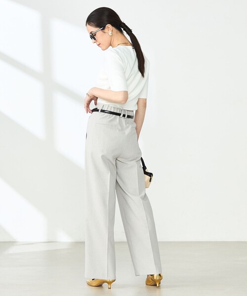 NOLLEY’S Sophi(ノーリーズソフィ)の「《セットアップ対応》ウォッシャブルライトドライシャンブレーワイドパンツ(その他パンツ・レディース・ライトグレー/ネイビー/サックスブルー・34/36/38)」の12枚目の写真