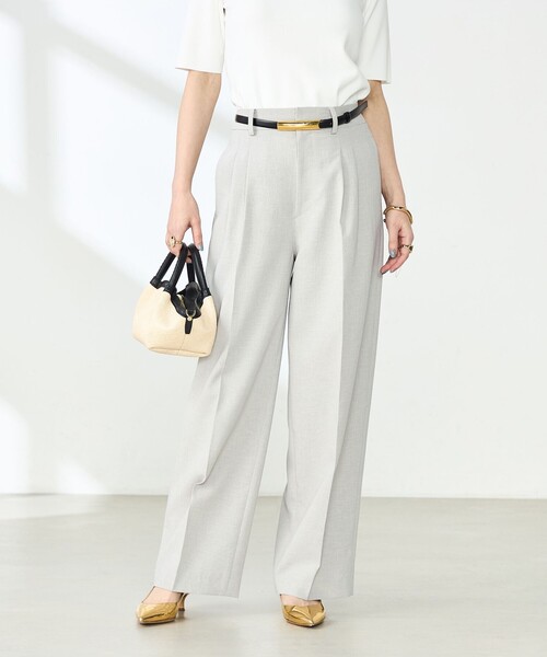 NOLLEY’S Sophi(ノーリーズソフィ)の「《セットアップ対応》ウォッシャブルライトドライシャンブレーワイドパンツ(その他パンツ・レディース・ライトグレー/ネイビー/サックスブルー・34/36/38)」の13枚目の写真