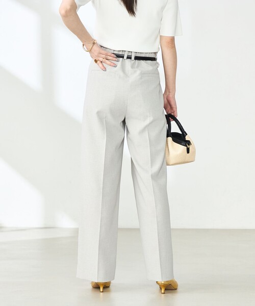 NOLLEY’S Sophi(ノーリーズソフィ)の「《セットアップ対応》ウォッシャブルライトドライシャンブレーワイドパンツ(その他パンツ・レディース・ライトグレー/ネイビー/サックスブルー・34/36/38)」の14枚目の写真