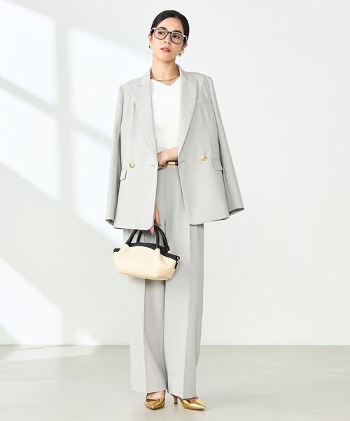 NOLLEY’S Sophi(ノーリーズソフィ)の「《セットアップ対応》ウォッシャブルライトドライシャンブレーワイドパンツ(その他パンツ・レディース・ライトグレー/ネイビー/サックスブルー・34/36/38)」の15枚目の写真