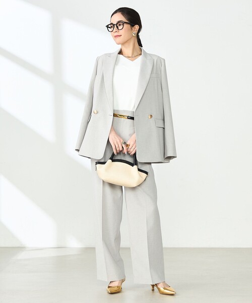 NOLLEY’S Sophi(ノーリーズソフィ)の「《セットアップ対応》ウォッシャブルライトドライシャンブレーワイドパンツ(その他パンツ・レディース・ライトグレー/ネイビー/サックスブルー・34/36/38)」の17枚目の写真