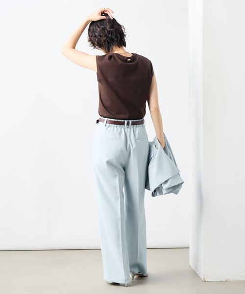 NOLLEY’S Sophi(ノーリーズソフィ)の「《セットアップ対応》ウォッシャブルライトドライシャンブレーワイドパンツ(その他パンツ・レディース・ライトグレー/ネイビー/サックスブルー・34/36/38)」の21枚目の写真