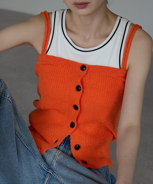 baserange ビスチェ ボヘ風クロシェ編みビスチェ【Orange】 | Chich&Sally