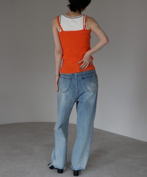 each（イーチ）の「フロントボタンサマーニットビスチェ（その他トップス・レディース・ネイビー/オレンジ/ベージュ・FREE）」の7枚目の写真