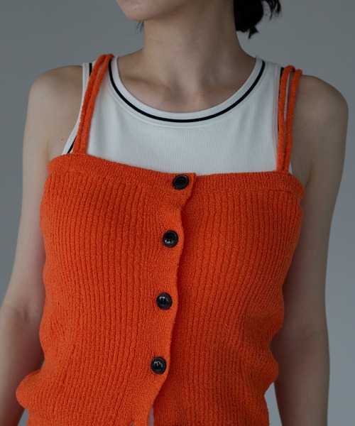 each（イーチ）の「フロントボタンサマーニットビスチェ（その他トップス・レディース・ネイビー/オレンジ/ベージュ・FREE）」の11枚目の写真