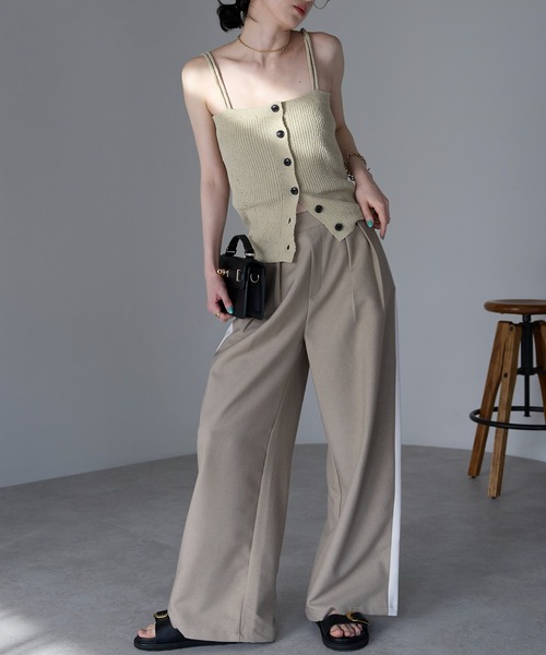 each（イーチ）の「フロントボタンサマーニットビスチェ（その他トップス・レディース・ネイビー/オレンジ/ベージュ・FREE）」の21枚目の写真