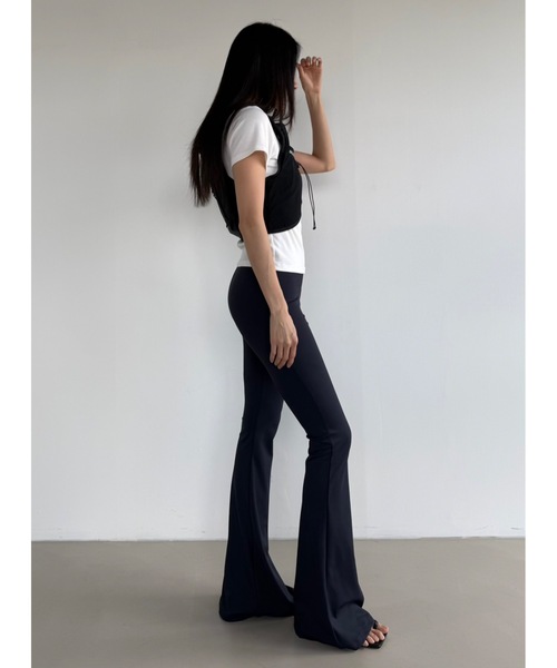 Didot.showroom（ディドット ショールーム）の「【DIDOT.】ブーツカットレギンス（レギンス/スパッツ・レディース・グレー/ネイビー/ブラック/アイボリー/ブラウン・S/M）」の3枚目の写真