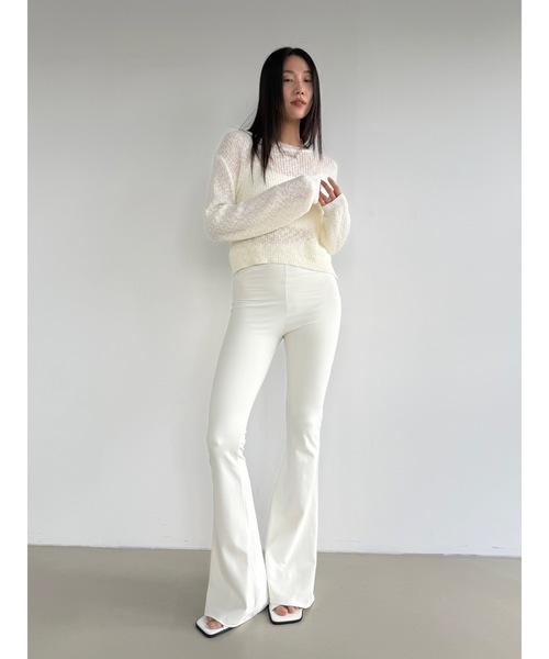 Didot.showroom（ディドット ショールーム）の「【DIDOT.】ブーツカットレギンス（レギンス/スパッツ・レディース・グレー/ネイビー/ブラック/アイボリー/ブラウン・S/M）」の8枚目の写真