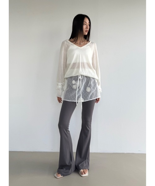 Didot.showroom（ディドット ショールーム）の「【DIDOT.】ブーツカットレギンス（レギンス/スパッツ・レディース・グレー/ネイビー/ブラック/アイボリー/ブラウン・S/M）」の15枚目の写真