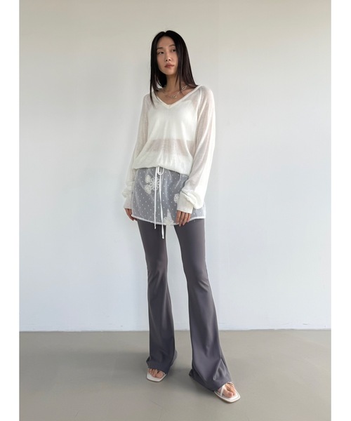 Didot.showroom（ディドット ショールーム）の「【DIDOT.】ブーツカットレギンス（レギンス/スパッツ・レディース・グレー/ネイビー/ブラック/アイボリー/ブラウン・S/M）」の18枚目の写真