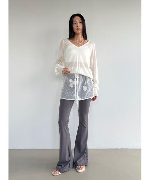 Didot.showroom（ディドット ショールーム）の「【DIDOT.】ブーツカットレギンス（レギンス/スパッツ・レディース・グレー/ネイビー/ブラック/アイボリー/ブラウン・S/M）」の17枚目の写真