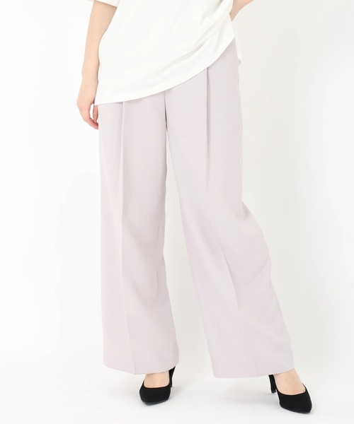 STRAWBERRY-FIELDS（ストロベリーフィールズ）の「サイドアジャストタックストレートパンツ（その他パンツ・レディース・オフホワイト/バイオレット/ベージュ/ブラック/オリーブ・2/1）」の5枚目の写真