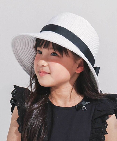 BeBe（ベベ）の「【アジャスター付】ペーパーブレードロゴリボンハット(48~56cm)（ハット・キッズ・ホワイト/ベージュ・M/S）」の14枚目の写真