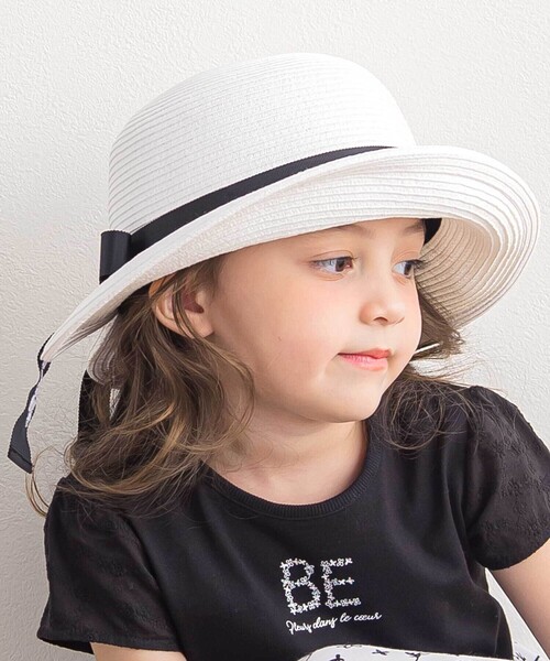 BeBe（ベベ）の「【アジャスター付】ペーパーブレードロゴリボンハット(48~56cm)（ハット・キッズ・ホワイト/ベージュ・M/S）」の15枚目の写真