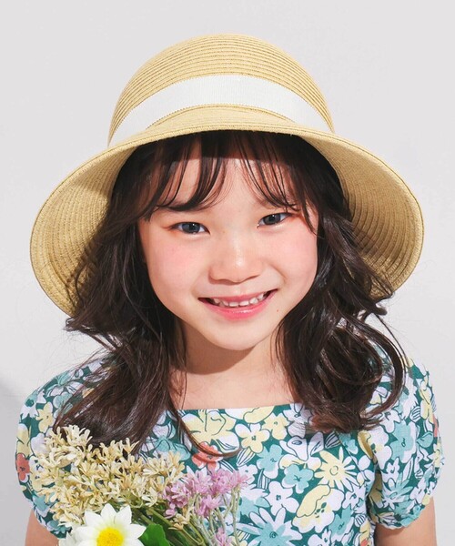 BeBe（ベベ）の「【アジャスター付】ペーパーブレードロゴリボンハット(48~56cm)（ハット・キッズ・ホワイト/ベージュ・M/S）」の17枚目の写真