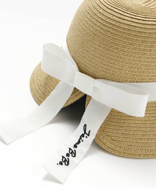 BeBe（ベベ）の「【アジャスター付】ペーパーブレードロゴリボンハット(48~56cm)（ハット・キッズ・ホワイト/ベージュ・M/S）」の10枚目の写真