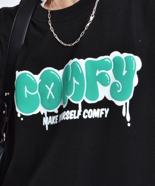 MODISH GAZE(モディシュガゼ)の「【MODISH GAZE】COMFYグラフィックプリントTシャツ(Tシャツ/カットソー・レディース・ブラック/ホワイト・X-LARGE/LARGE/MEDIUM)」の15枚目の写真