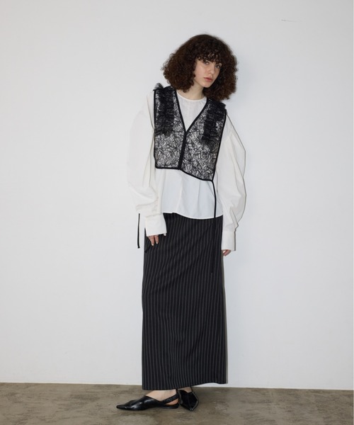 alice auaa レース×異素材×タッセルベスト alice auaa レース×異素材×タッセルベスト